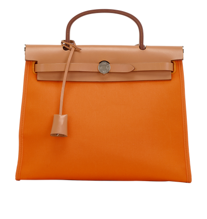 Herbag 31, &pound;2,200, Handbags, Brown/Orange, Canvas/Leather, Front view